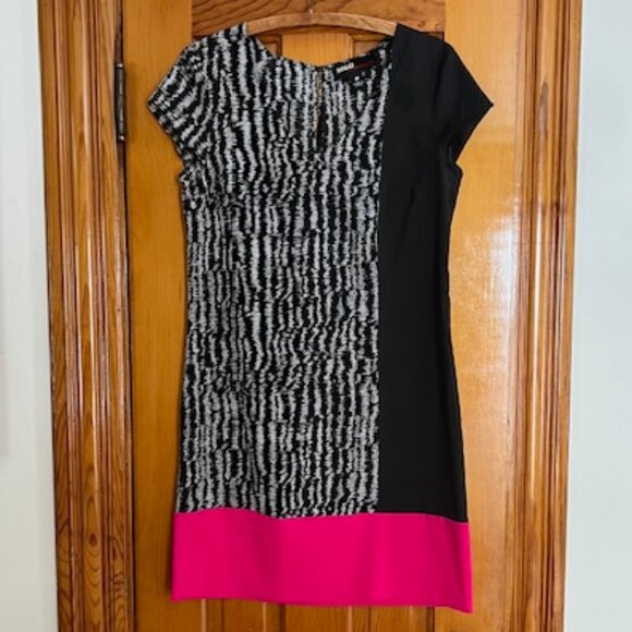 Miss Sixty M60 Black Grey Pink Color Block Y2K Dress Size 8 - Picture 1 of 6